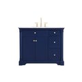 Elegant Decor 42 Inch Single Bathroom Vanity In Blue VF53042BL